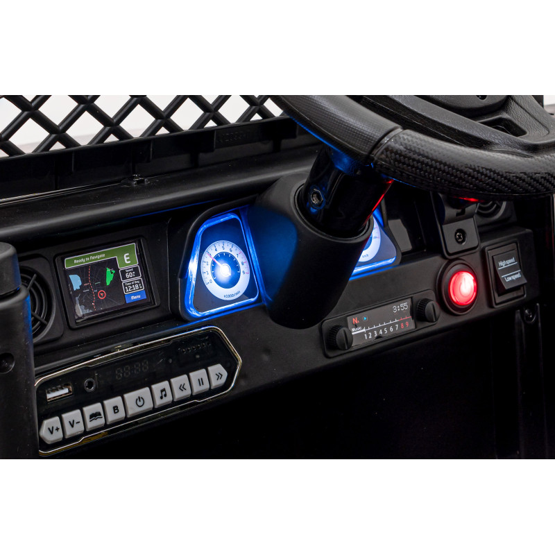 Toyota FJ Cruiser dla dzieci Czarny Liście + Pilot + Napęd 4x4 + Audio LED + EVA + Wolny Start