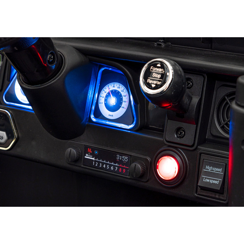 Toyota FJ Cruiser dla dzieci Czarny Liście + Pilot + Napęd 4x4 + Audio LED + EVA + Wolny Start