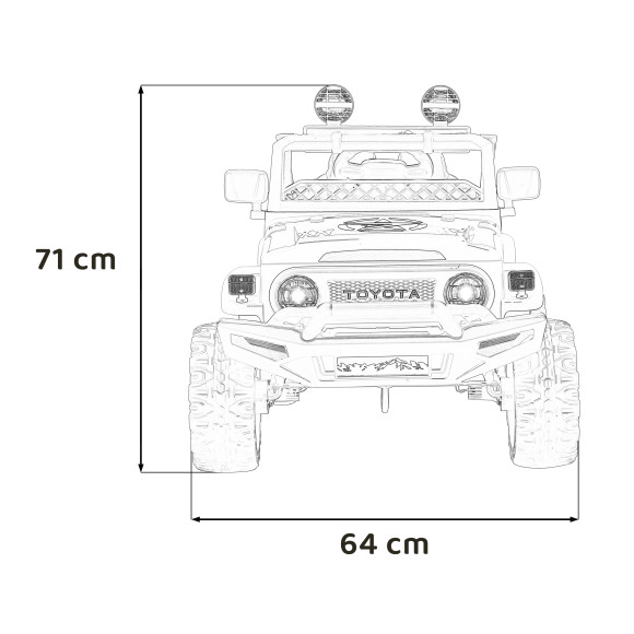 Toyota FJ Cruiser dla dzieci Beżowy + Pilot + Napęd 4x4 + Audio LED + EVA + Wolny Start