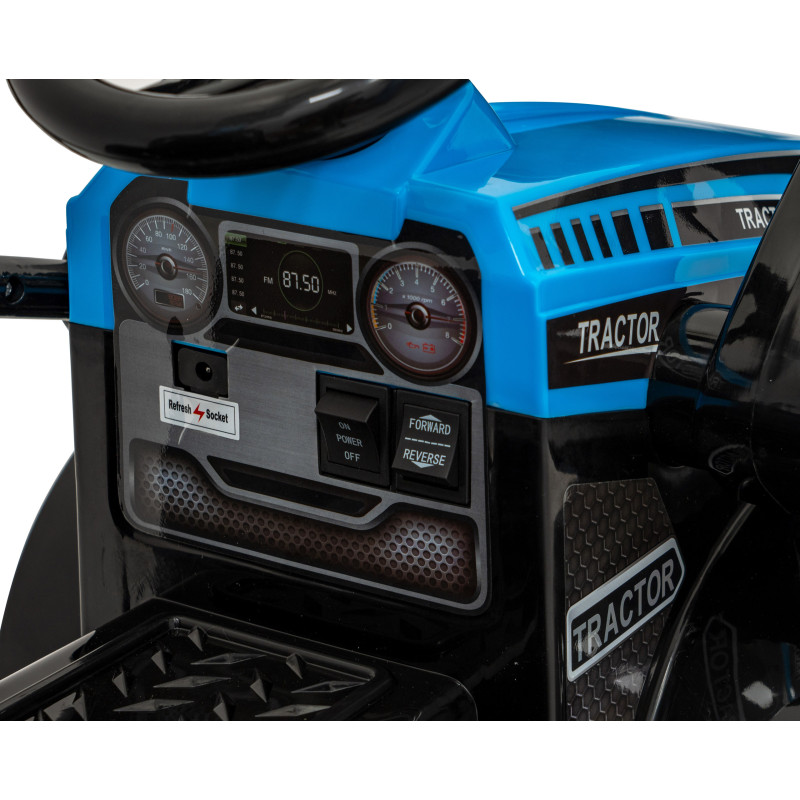 Traktor Spychacz G320 dla najmłodszych dzieci Niebieski + Ruchoma łyżka + Melodie + Klakson + Światła LED
