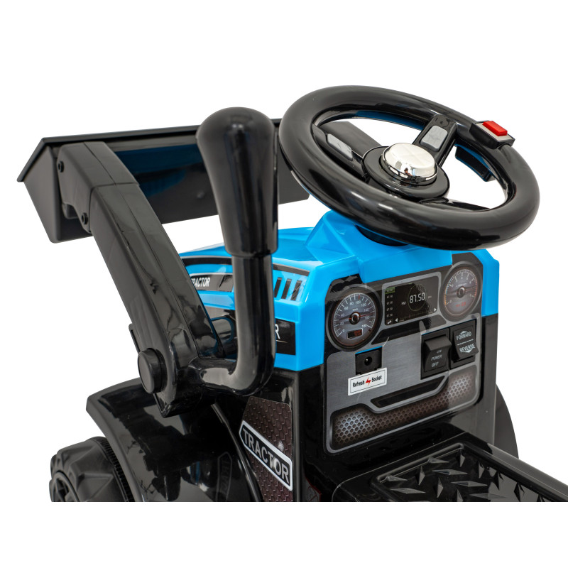 Traktor Spychacz G320 dla najmłodszych dzieci Niebieski + Ruchoma łyżka + Melodie + Klakson + Światła LED