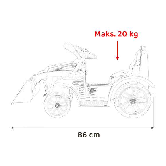 Traktor Spychacz G320 dla najmłodszych dzieci Niebieski + Ruchoma łyżka + Melodie + Klakson + Światła LED Traktor Spychacz G320 dla najmłodszych dzieci Niebieski + Ruchoma łyżka + Melodie + Klakson + Światła LED