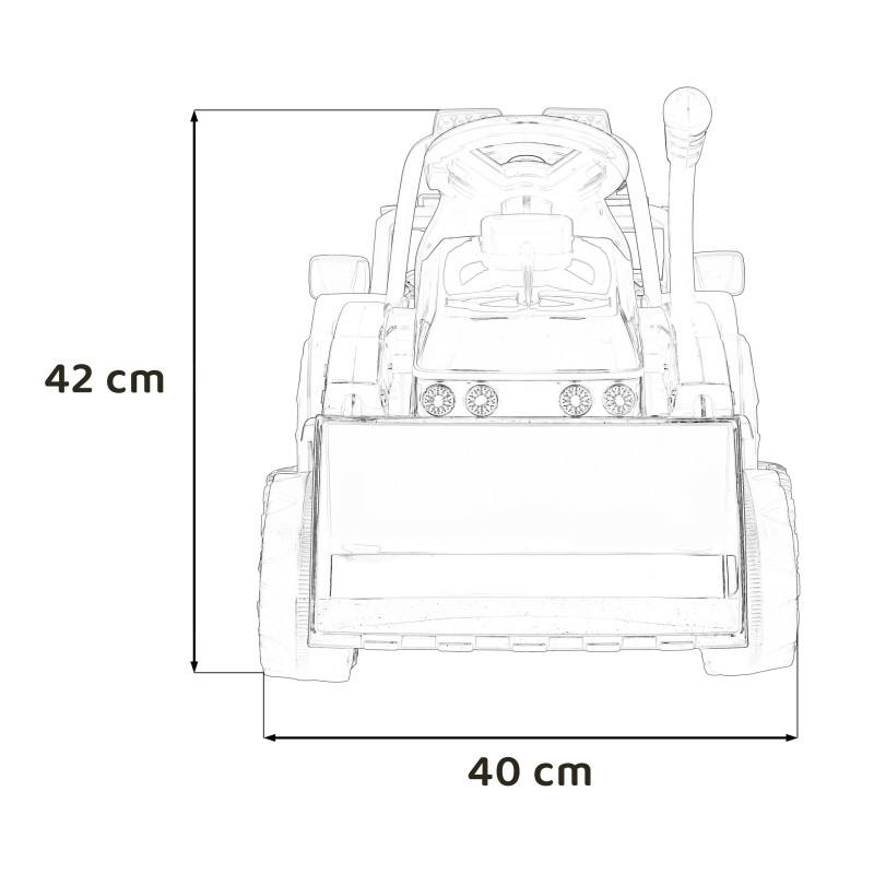 Traktor Spychacz G320 dla najmłodszych dzieci Niebieski + Ruchoma łyżka + Melodie + Klakson + Światła LED