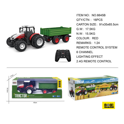 Traktor Czerwony R/C Z Zieloną Naczepą