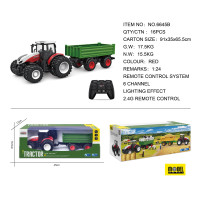 Traktor Czerwony R/C Z Zieloną Naczepą