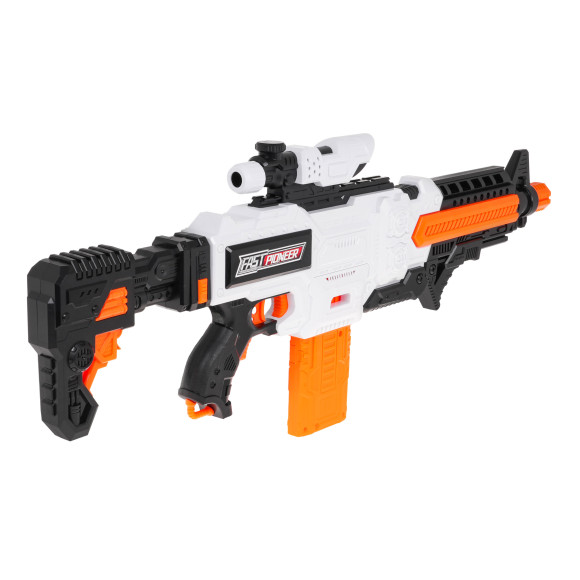 Karabin Fast Pioneer dla dzieci 8+ Celownik + Magazynek + 36 Miękkich Pocisków Karabin Fast Pioneer dla dzieci 8+ Celownik + Magazynek + 36 Miękkich Pocisków
