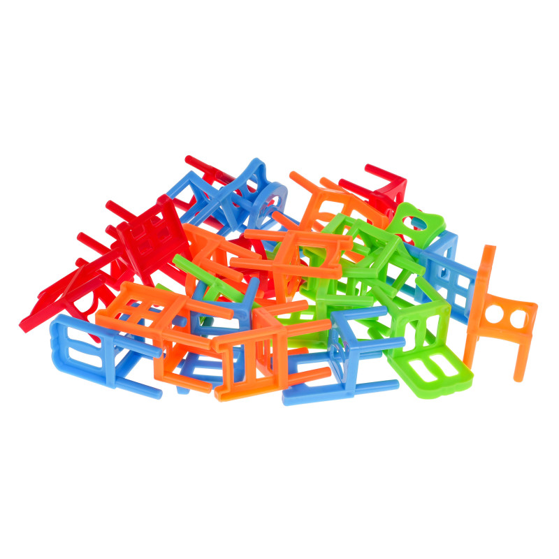 Gra zręcznościowa Krzesła MINI dla dzieci 4+ i dorosłych + 24 Krzesła 4 Kolory 6 Kształtów