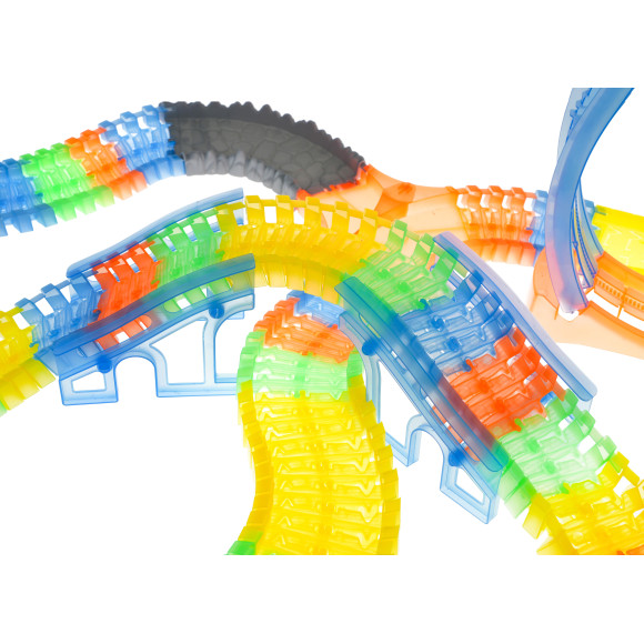 Tor Wyścigowy Fluorescencyjny 446 cm dla dzieci 3+ Pętla + Autko z LED + Akcesoria 227 el. Tor Wyścigowy Fluorescencyjny 446 cm dla dzieci 3+ Pętla + Autko z LED + Akcesoria 227 el.