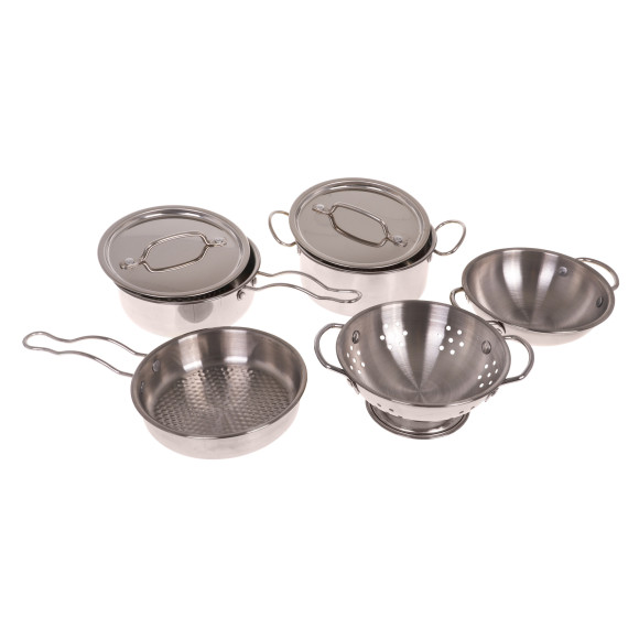 Zestaw Metalowych Garnków dla dzieci 3+ Przybory Kuchenne + Fartuch + Akcesoria 13 el. Zestaw Metalowych Garnków dla dzieci 3+ Przybory Kuchenne + Fartuch + Akcesoria 13 el.