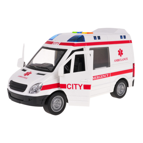 Interaktywna Karetka dla dzieci 3+ Model 1:16 + Dźwięki Światła + Ruchome elementy + Gumowe opony Interaktywna Karetka dla dzieci 3+ Model 1:16 + Dźwięki Światła + Ruchome elementy + Gumowe opony