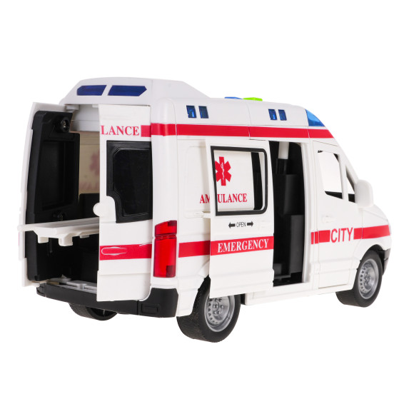 Interaktywna Karetka dla dzieci 3+ Model 1:16 + Dźwięki Światła + Ruchome elementy + Gumowe opony Interaktywna Karetka dla dzieci 3+ Model 1:16 + Dźwięki Światła + Ruchome elementy + Gumowe opony