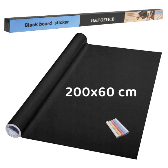 Samoprzylepna Tablica Kredowa dla dzieci 3+ Elastyczna mata 200x60 cm + 5 sztuk Kredy