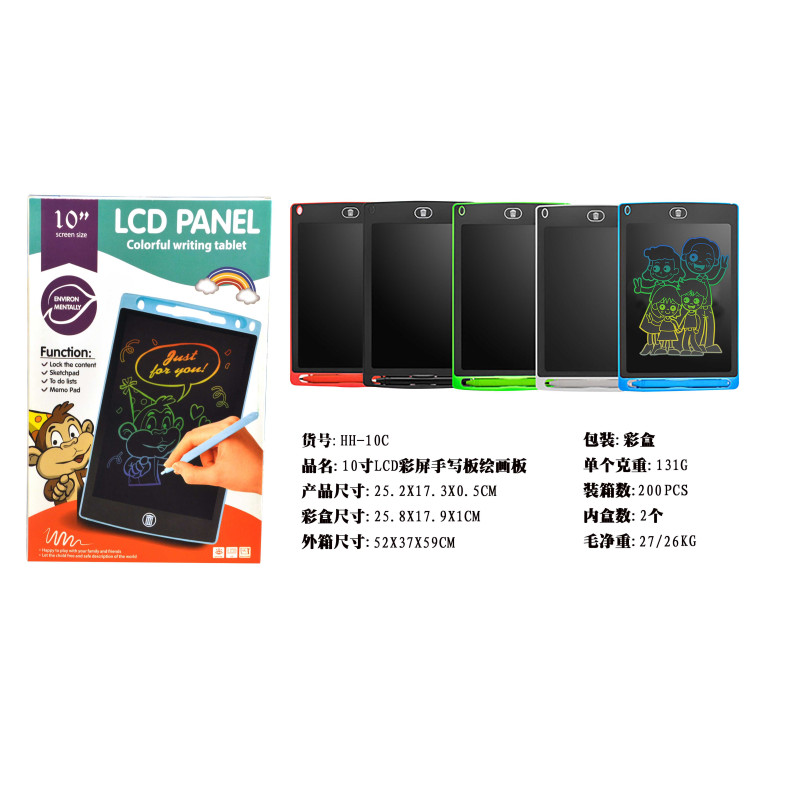 Tablet 10' do rysowania dla dzieci 3+ czerwony + Rysik + Ekran LCD + Kolorowe rysunki