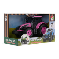 Interaktywny Różowy Traktor dla dzieci 3+ Otwierana maska + Dźwięki + Światła LED