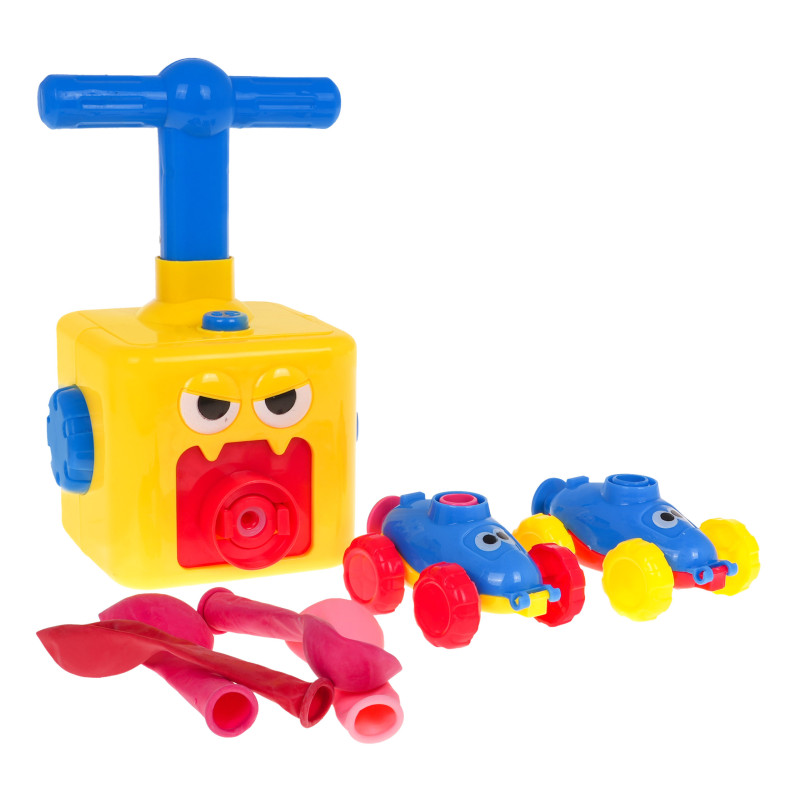 Zestaw 2 Autek z Napędem Balonowym dla dzieci 3+ Pompka Ręczna + 4 Balony