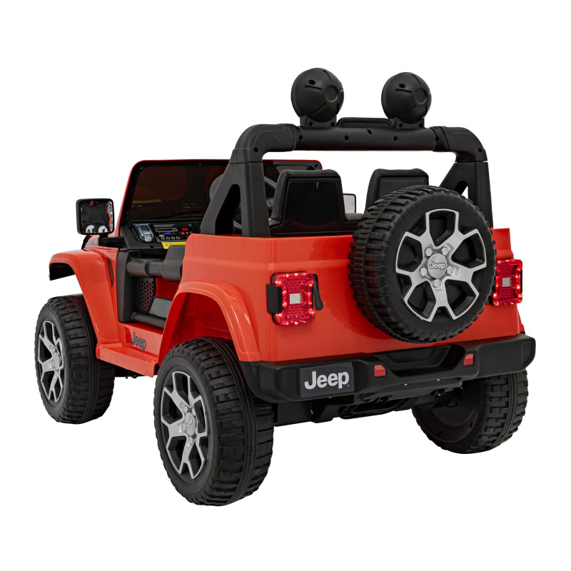 Jeep Wrangler Rubicon na akumulator dla dzieci Pomarańczowy + Pilot + Radio MP3 LED + Koła EVA