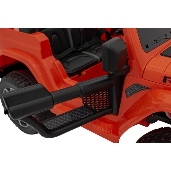 Jeep Wrangler Rubicon na akumulator dla dzieci Pomarańczowy + Pilot + Radio MP3 LED + Koła EVA