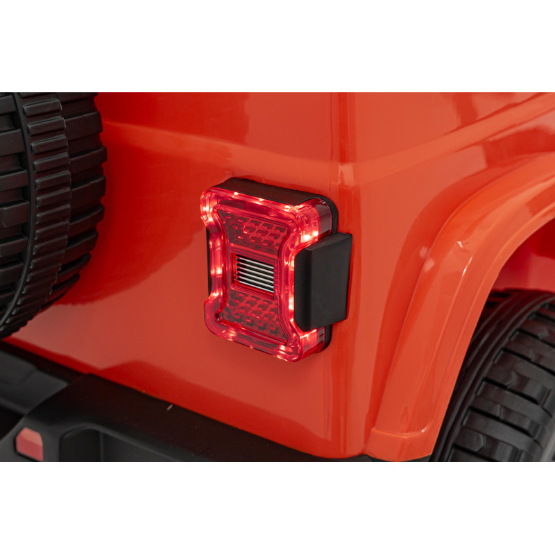 Jeep Wrangler Rubicon na akumulator dla dzieci Pomarańczowy + Pilot + Radio MP3 LED + Koła EVA
