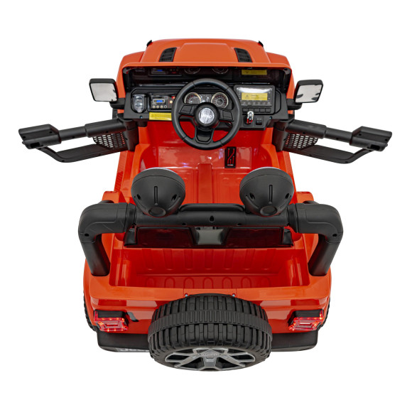 Jeep Wrangler Rubicon na akumulator dla dzieci Pomarańczowy + Pilot + Radio MP3 LED + Koła EVA