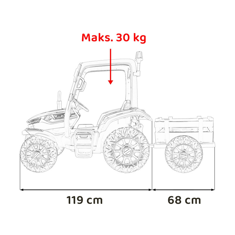Traktor BLAST Z Przyczepką Czerwony