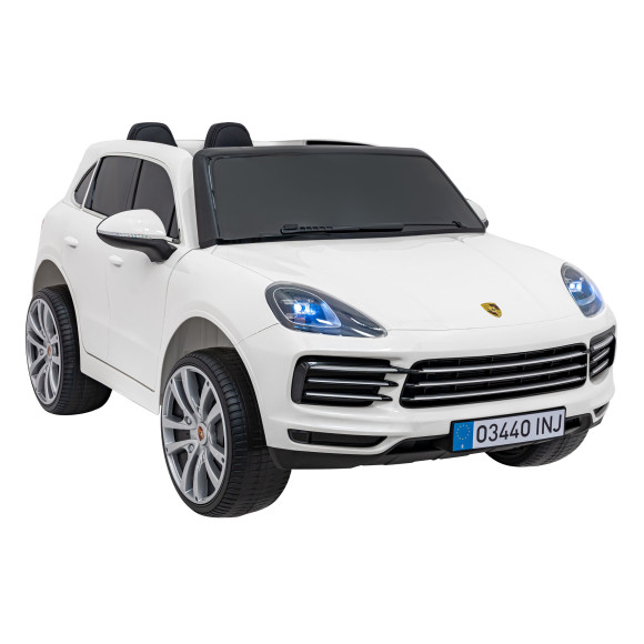 Porsche Cayenne S na akumulator dla dzieci Lakier Biały + Pilot + Wolny START + EVA + Audio LED Porsche Cayenne S na akumulator dla dzieci Lakier Biały + Pilot + Wolny START + EVA + Audio LED