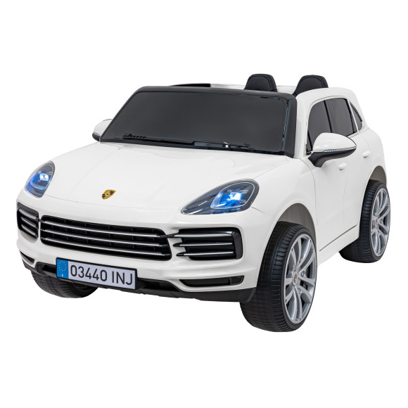 Porsche Cayenne S na akumulator dla dzieci Lakier Biały + Pilot + Wolny START + EVA + Audio LED Porsche Cayenne S na akumulator dla dzieci Lakier Biały + Pilot + Wolny START + EVA + Audio LED