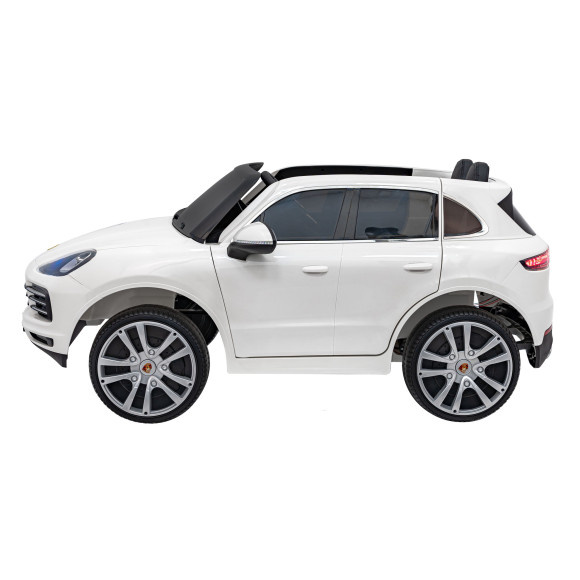 Porsche Cayenne S na akumulator dla dzieci Lakier Biały + Pilot + Wolny START + EVA + Audio LED Porsche Cayenne S na akumulator dla dzieci Lakier Biały + Pilot + Wolny START + EVA + Audio LED