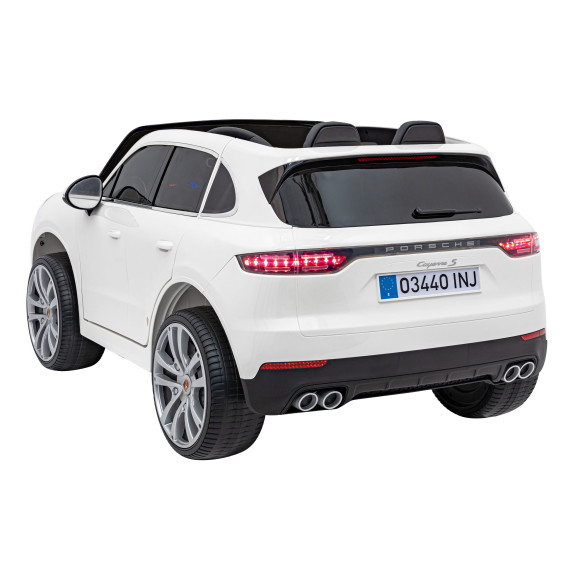 Porsche Cayenne S na akumulator dla dzieci Lakier Biały + Pilot + Wolny START + EVA + Audio LED Porsche Cayenne S na akumulator dla dzieci Lakier Biały + Pilot + Wolny START + EVA + Audio LED
