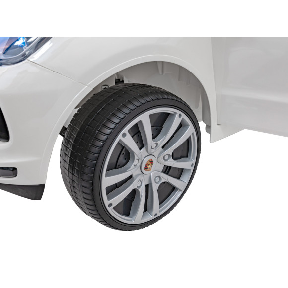 Porsche Cayenne S na akumulator dla dzieci Lakier Biały + Pilot + Wolny START + EVA + Audio LED Porsche Cayenne S na akumulator dla dzieci Lakier Biały + Pilot + Wolny START + EVA + Audio LED