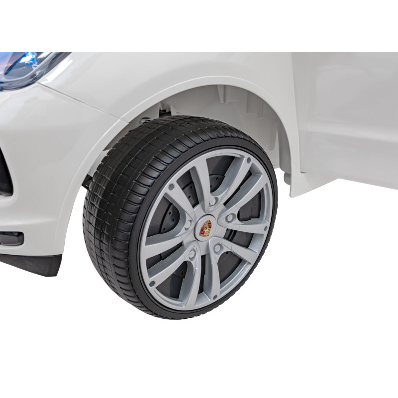 Porsche Cayenne S na akumulator dla dzieci Lakier Biały + Pilot + Wolny START + EVA + Audio LED