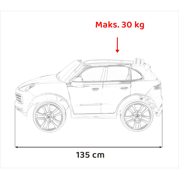 Porsche Cayenne S na akumulator dla dzieci Lakier Biały + Pilot + Wolny START + EVA + Audio LED Porsche Cayenne S na akumulator dla dzieci Lakier Biały + Pilot + Wolny START + EVA + Audio LED