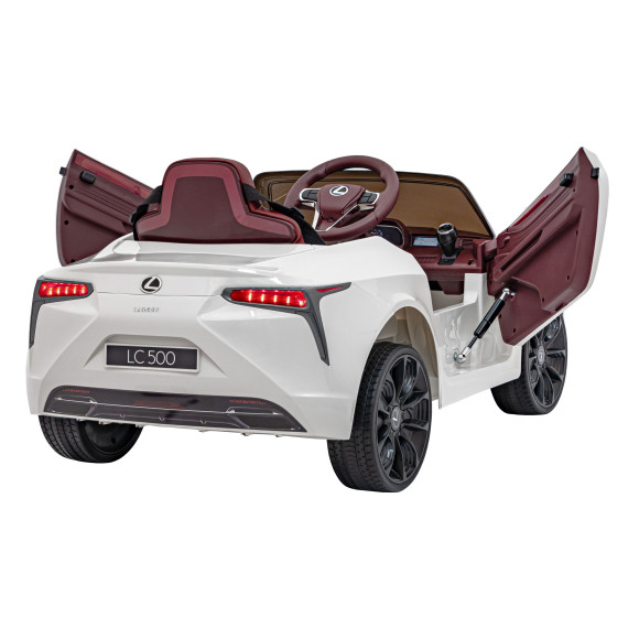 Lexus LC500 na akumulator dla dzieci Biały + Pilot + Wolny Start + EVA + Audio LED Lexus LC500 na akumulator dla dzieci Biały + Pilot + Wolny Start + EVA + Audio LED