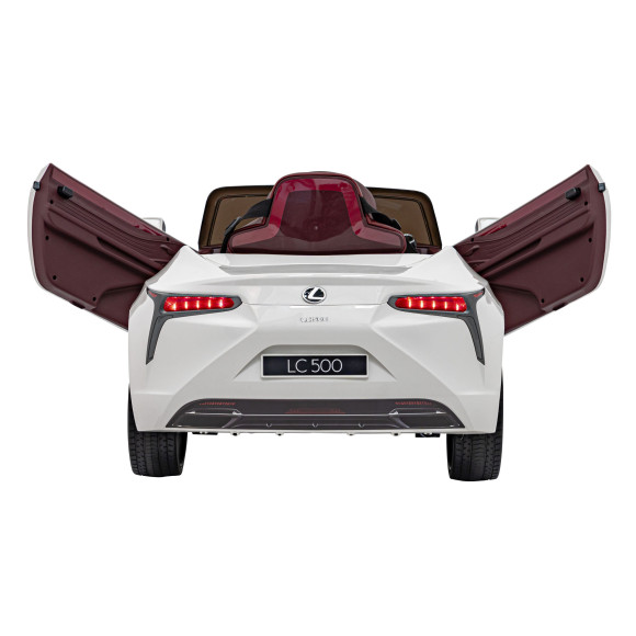 Lexus LC500 na akumulator dla dzieci Biały + Pilot + Wolny Start + EVA + Audio LED Lexus LC500 na akumulator dla dzieci Biały + Pilot + Wolny Start + EVA + Audio LED