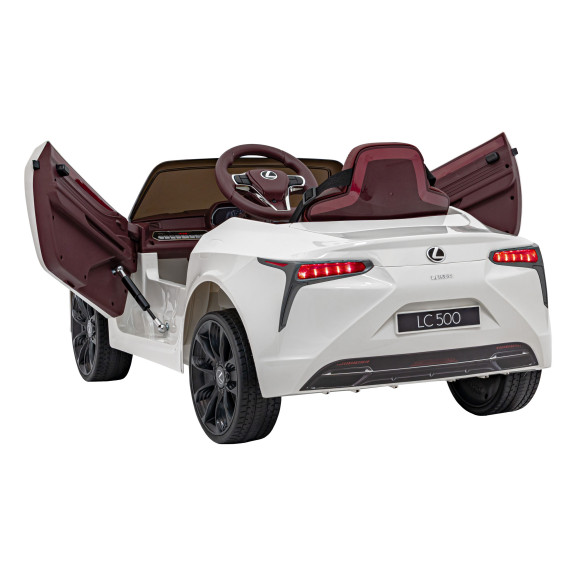 Lexus LC500 na akumulator dla dzieci Biały + Pilot + Wolny Start + EVA + Audio LED Lexus LC500 na akumulator dla dzieci Biały + Pilot + Wolny Start + EVA + Audio LED