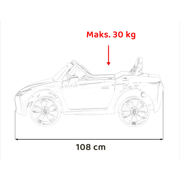 Lexus LC500 na akumulator dla dzieci Biały + Pilot + Wolny Start + EVA + Audio LED Lexus LC500 na akumulator dla dzieci Biały + Pilot + Wolny Start + EVA + Audio LED