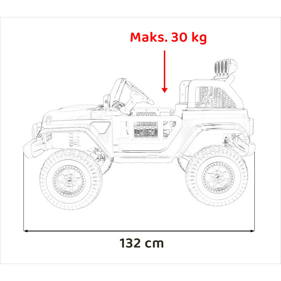 Auto terenowe OFF-ROAD 3.0 dla dzieci Czerwony + Pilot + Wolny Start + Pasy + Audio LED Auto terenowe OFF-ROAD 3.0 dla dzieci Czerwony + Pilot + Wolny Start + Pasy + Audio LED