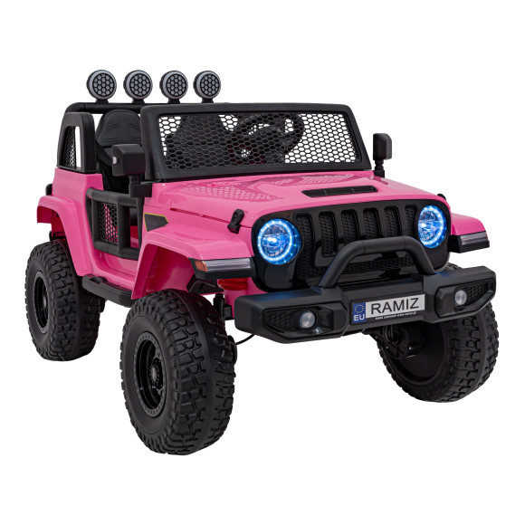 Auto terenowe OFF-ROAD 3.0 dla dzieci Różowy + Pilot + Wolny Start + Pasy + Audio LED