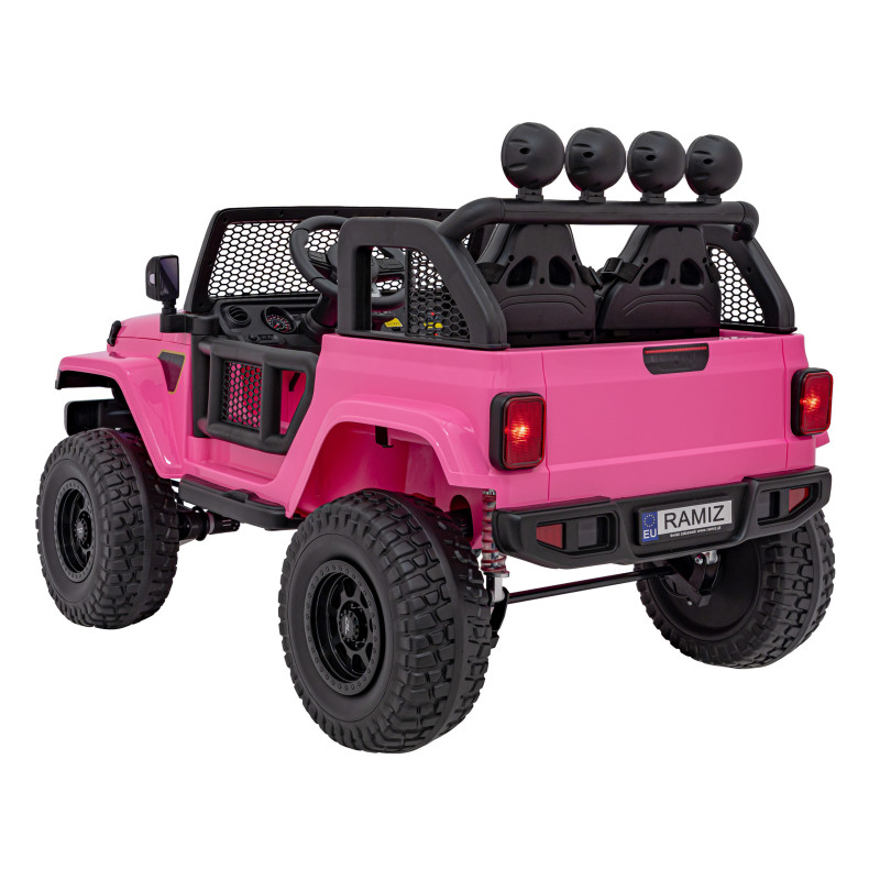 Auto terenowe OFF-ROAD 3.0 dla dzieci Różowy + Pilot + Wolny Start + Pasy + Audio LED