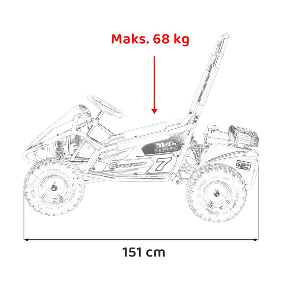 Pojazd Gokart Spalinowy MUD MONSTER Czerwony