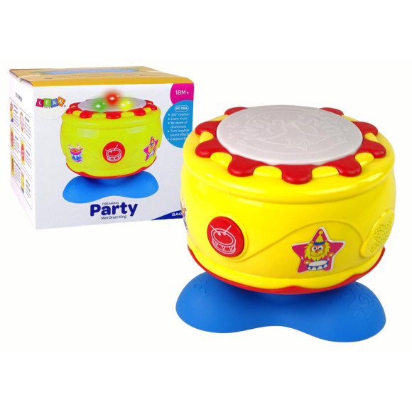 Duży Interaktywny Bębenek Muzyczny Światełka 19 cm Duży Interaktywny Bębenek Muzyczny Światełka 19 cm