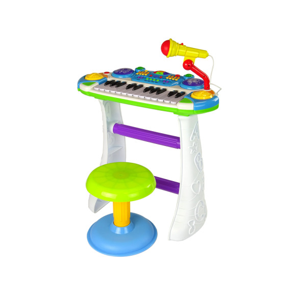 Organy Keyboard Krzesełko Mikrofon Niebieski Organy Keyboard Krzesełko Mikrofon Niebieski
