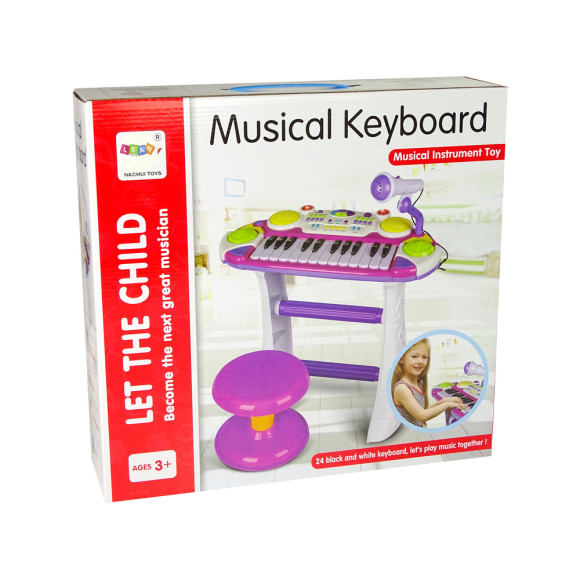 Organy Keyboard Krzesełko Mikrofon Niebieski Organy Keyboard Krzesełko Mikrofon Niebieski