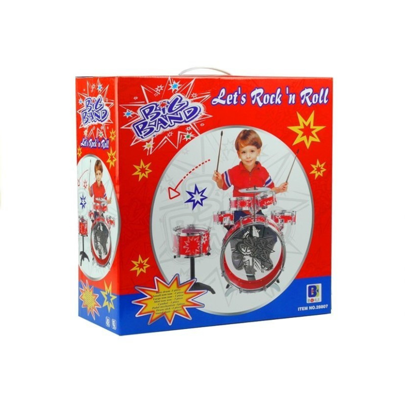 Duża Perkusja 6 Bębnów + Talerz + Pedał Zabawka