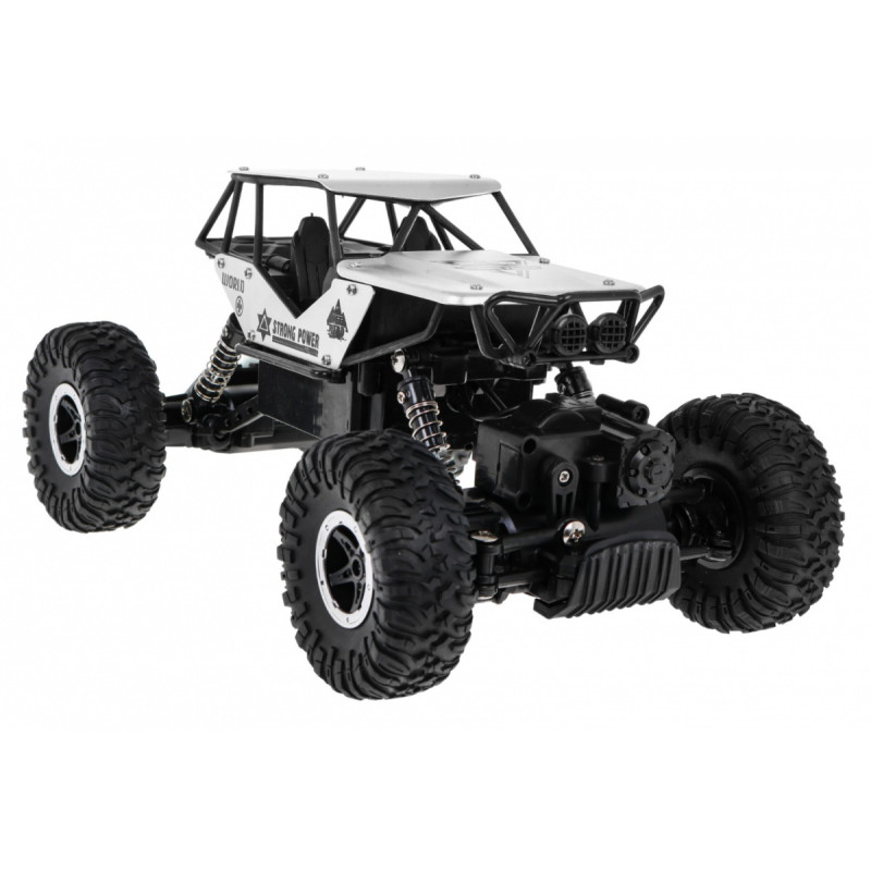 Crawler Monster dla dzieci 6+ Zdalnie sterowany Srebrny model 1:18 Ekstremalna jazda