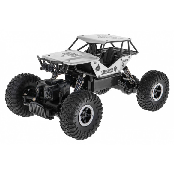 Crawler Monster dla dzieci 6+ Zdalnie sterowany Srebrny model 1:18 Ekstremalna jazda Crawler Monster dla dzieci 6+ Zdalnie sterowany Srebrny model 1:18 Ekstremalna jazda