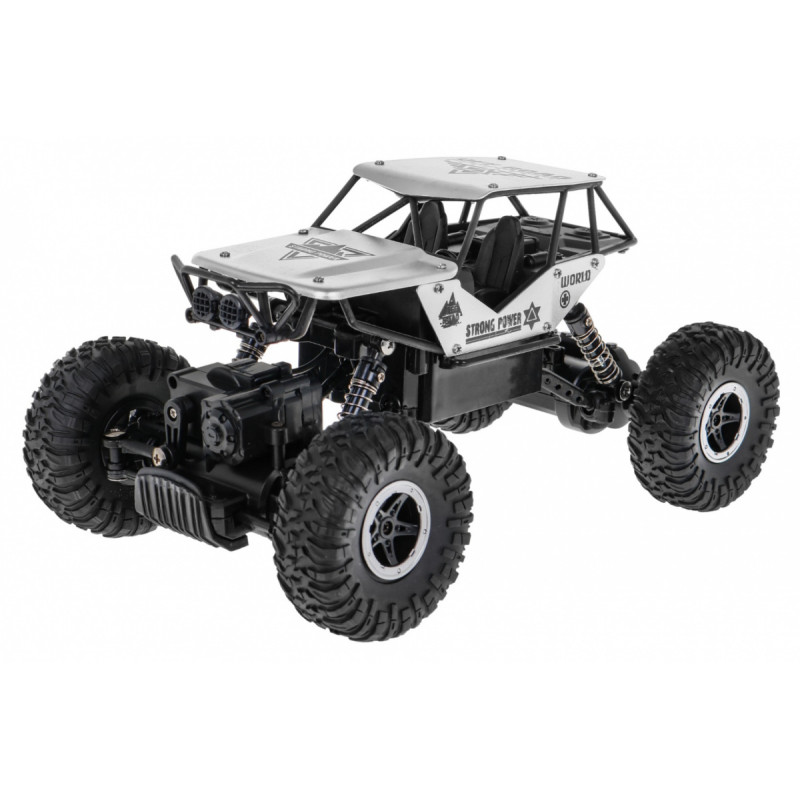 Crawler Monster dla dzieci 6+ Zdalnie sterowany Srebrny model 1:18 Ekstremalna jazda