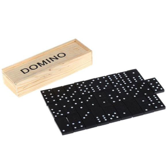 Gra Domino w Drewnianym Pudełku 28 Elementy Gra Domino w Drewnianym Pudełku 28 Elementy