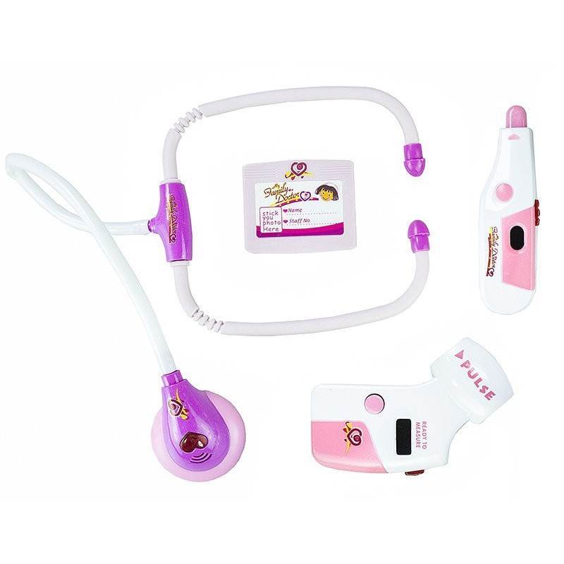 Zestaw Lekarski W Walizce Różowy Stetoskop Lekarz