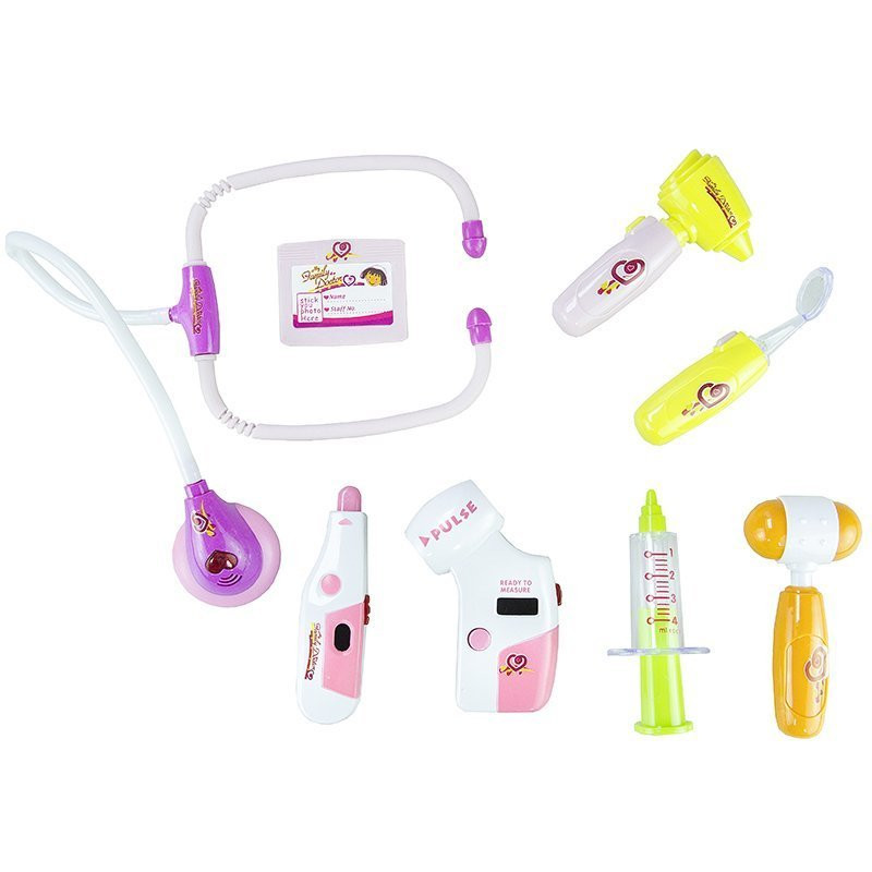 Zestaw Lekarski W Walizce Różowy Stetoskop Lekarz