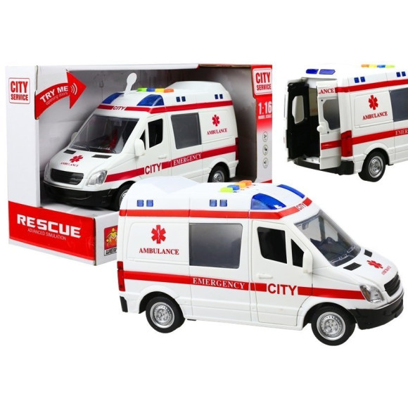 Auto Karetka Pogotowia Ambulans Efekty Gra Świeci